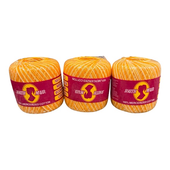 South Maid Other - South Maid Shaded Yellows Crochet Thread 100% Mercerized‎ Cotton Lot of 3